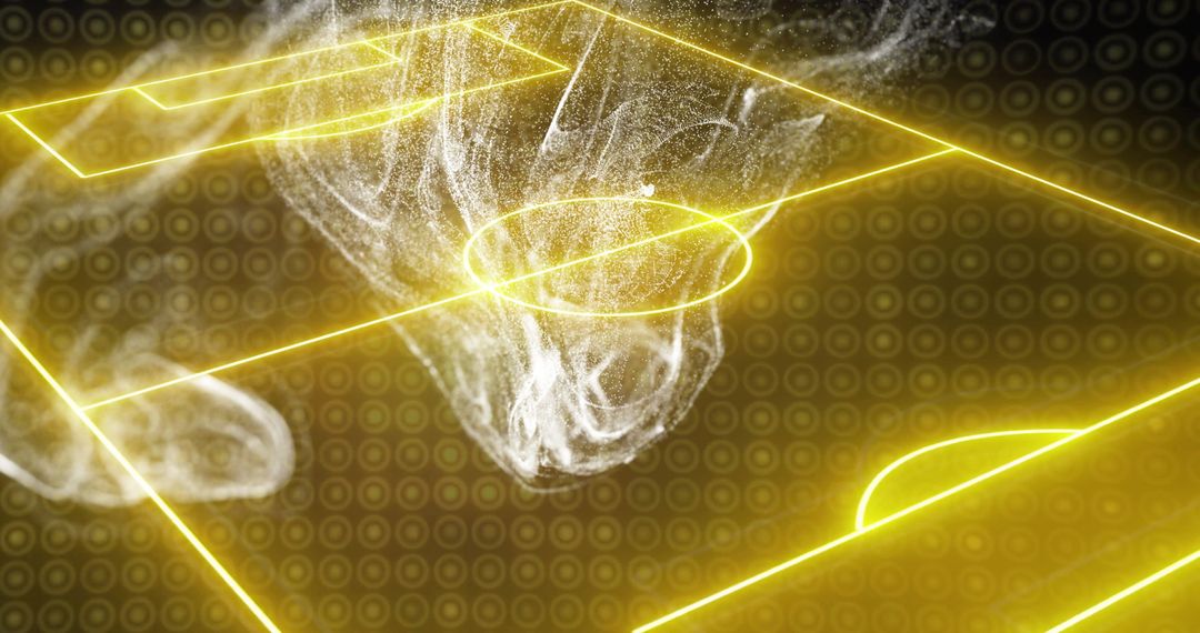 Abstract Yellow Lines Creating Futuristic Soccer Field Design