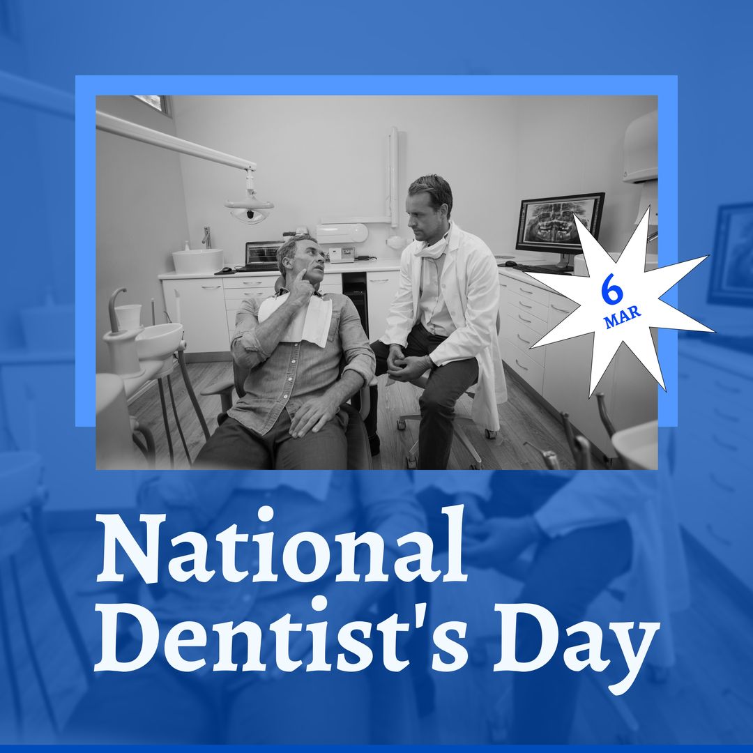 Male Dentist Engaging with Male Patient on National Dentist's Day - Download Free Stock Templates Pikwizard.com