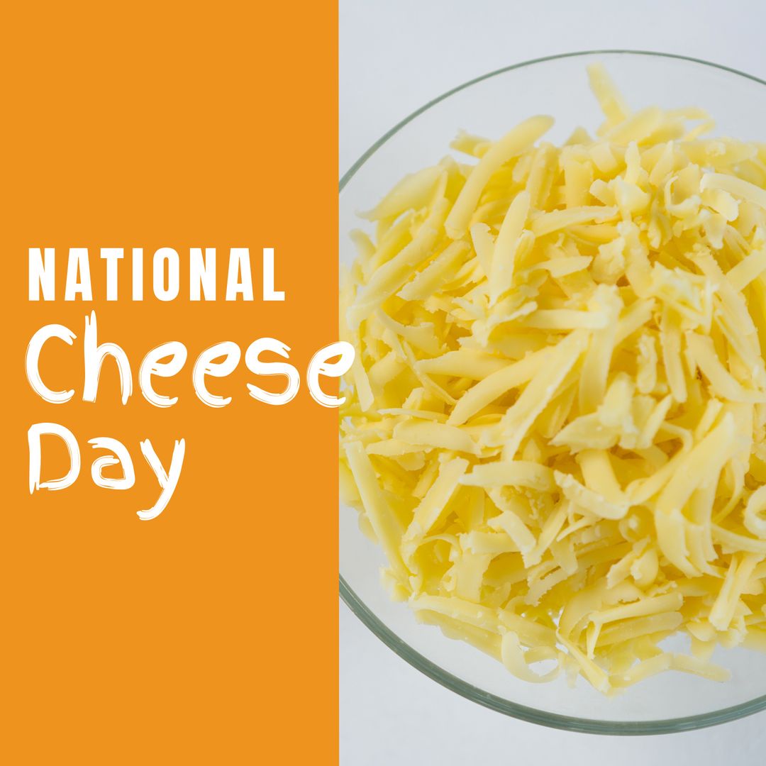 National Cheese Day Celebration with Shredded Cheese in Bowl - Download Free Stock Templates Pikwizard.com