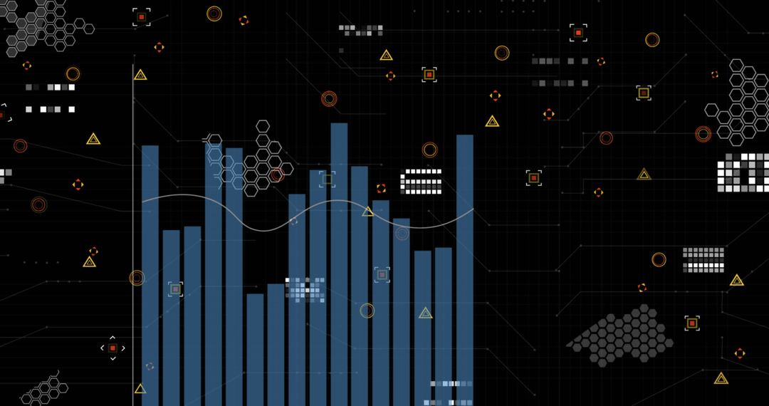 Futuristic Data Visualization and Analysis Display