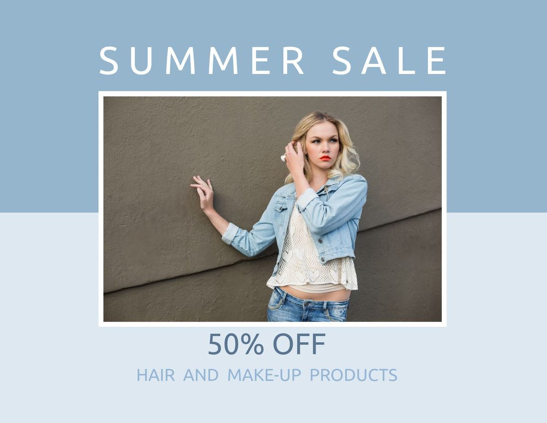 Stylish Summer Sale Promotion for Hair and Makeup Products