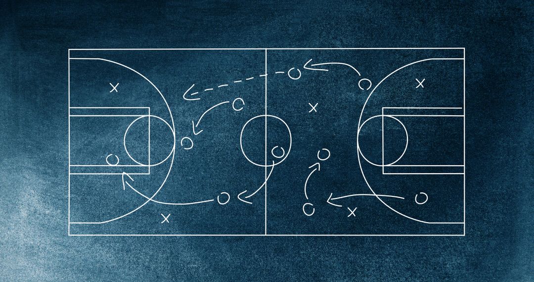 Basketball Strategy Diagram on Chalkboard Concept - Free Images, Stock Photos and Pictures on Pikwizard.com