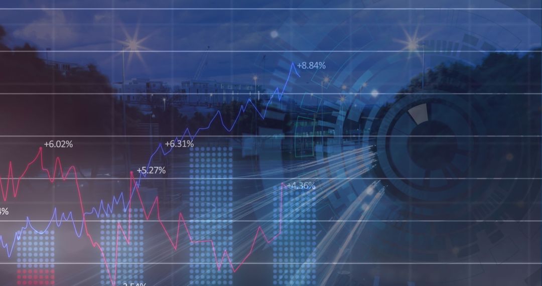 Abstract City Traffic Analytics with Data Overlay
