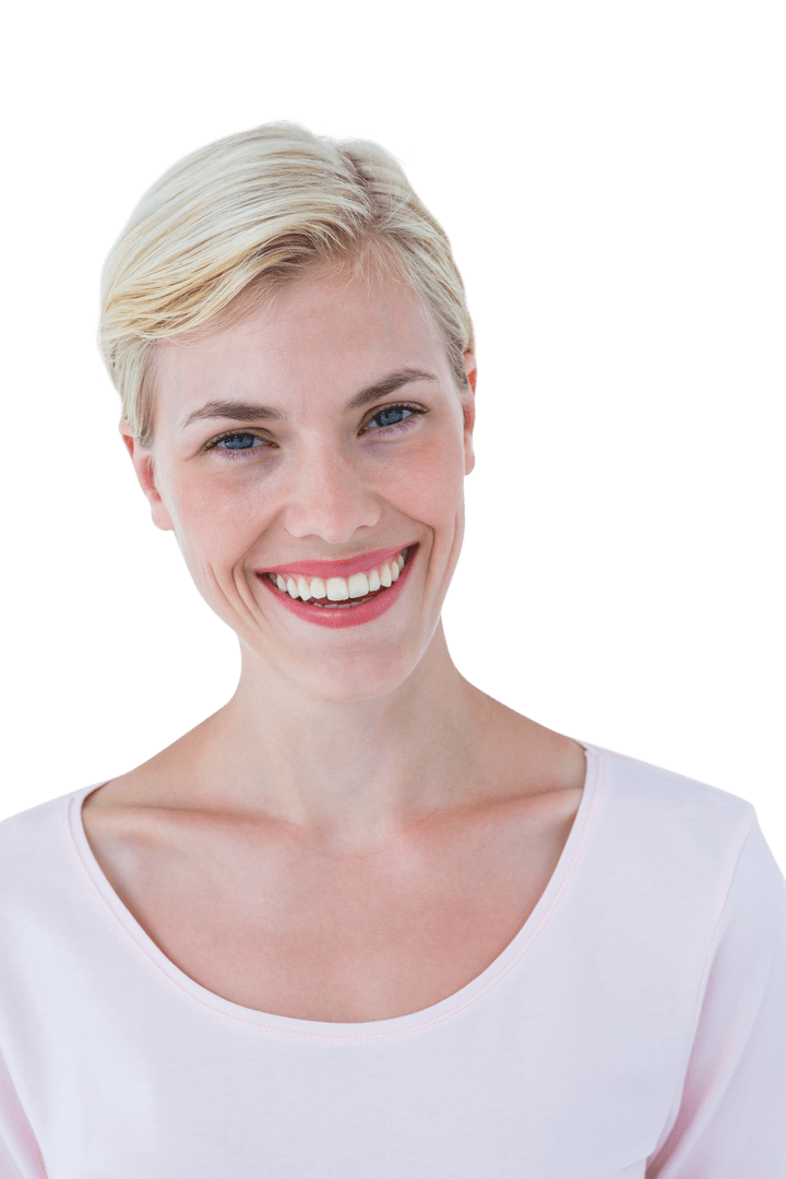Transparent Background Woman Smiling Close-Up Relaxed Expression