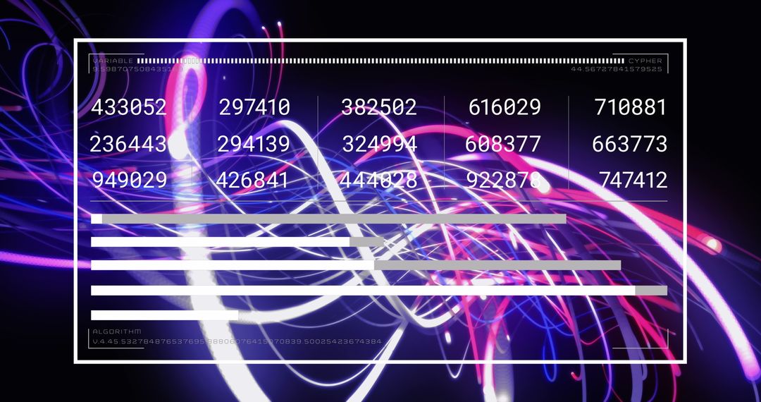 Futuristic Digital Interface with Neon Light Patterns