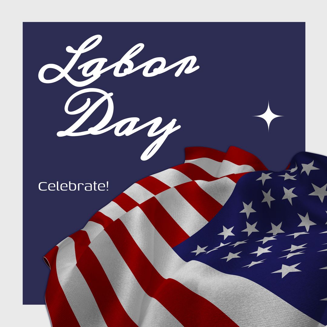 American Labor Day Celebration with National Flag Art