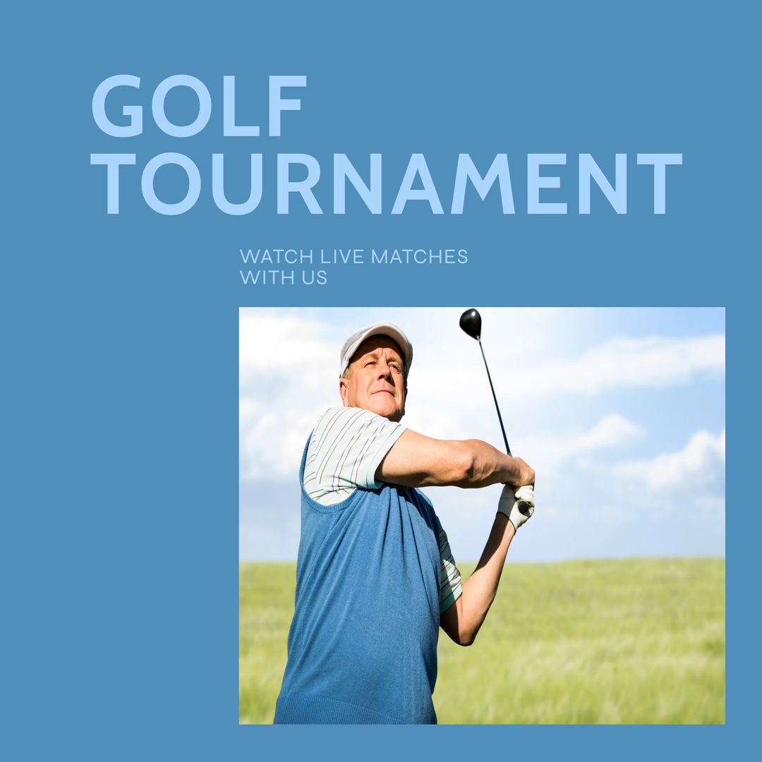 Senior Male Golfer at Golf Tournament Promotion - Download Free Stock Templates Pikwizard.com