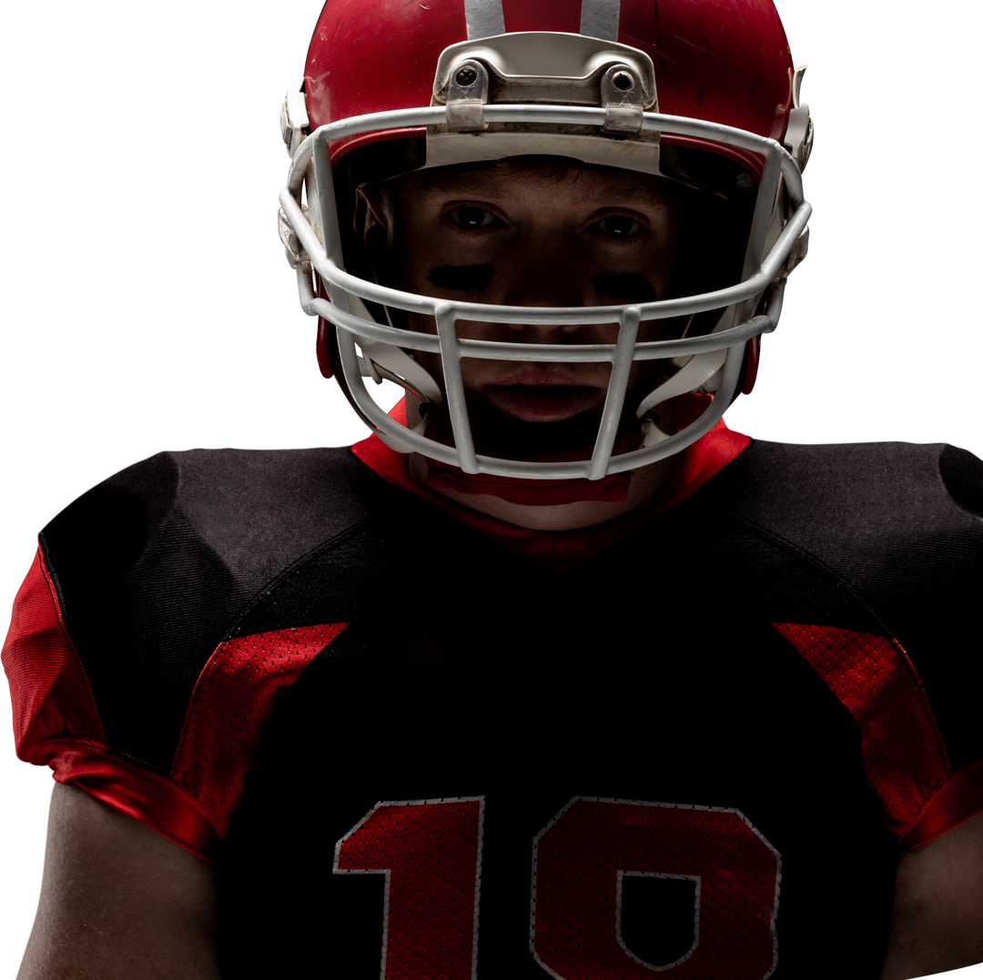 Transparent of Young American Football Player Wearing Helmet - Download Free Stock Images Pikwizard.com