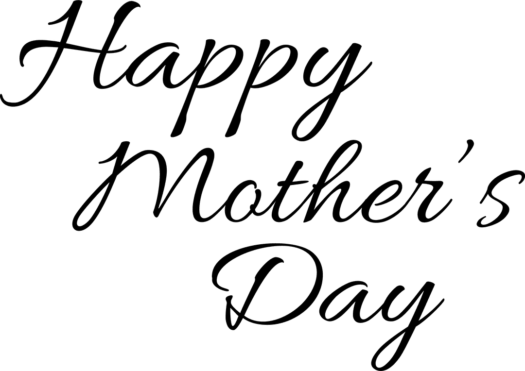 Elegant Mother's Day Greeting Text on Transparent Background