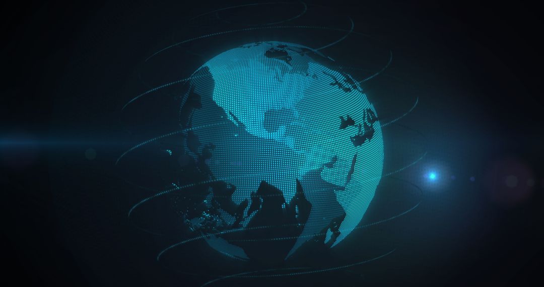 Digital Connectivity Network Surrounding Earth Globe