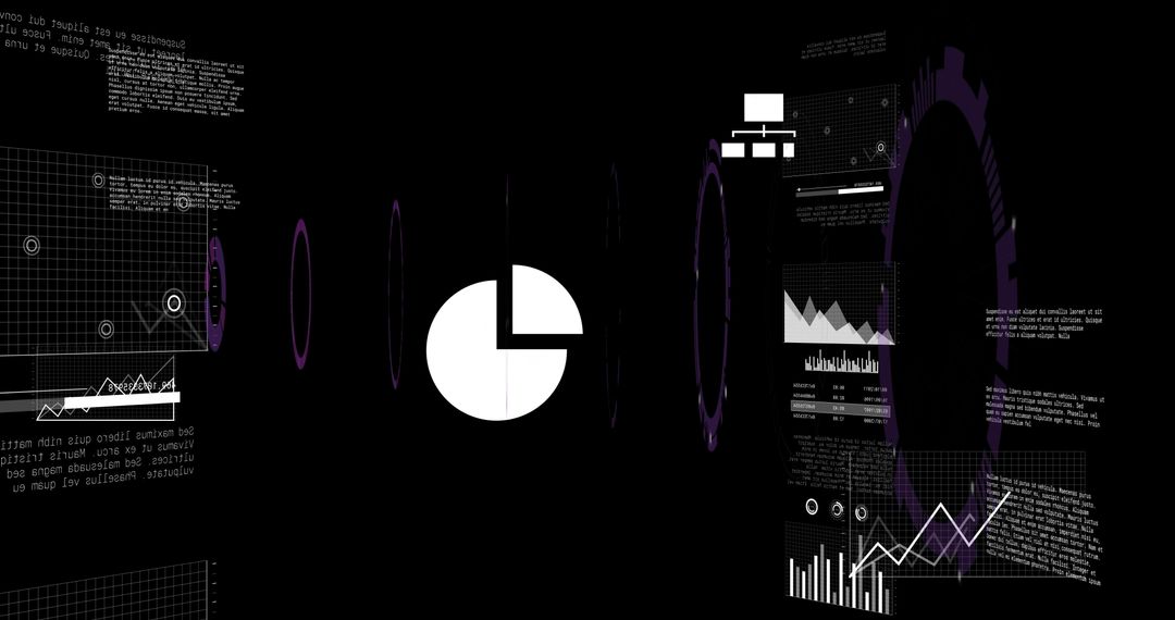 Futuristic Data Analytics Interface with Hovering Charts