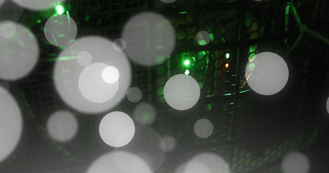 Abstract View of Glowing Connections in Modern Server Rack