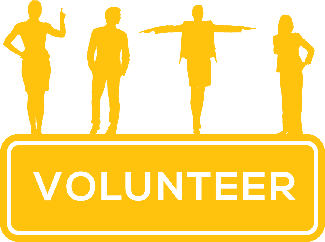 Yellow Silhouette Volunteers Transparent Background Design