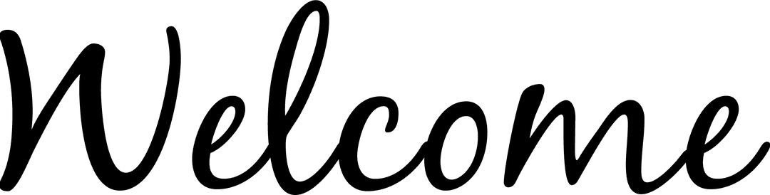 Elegant Welcome Text on Transparent Background