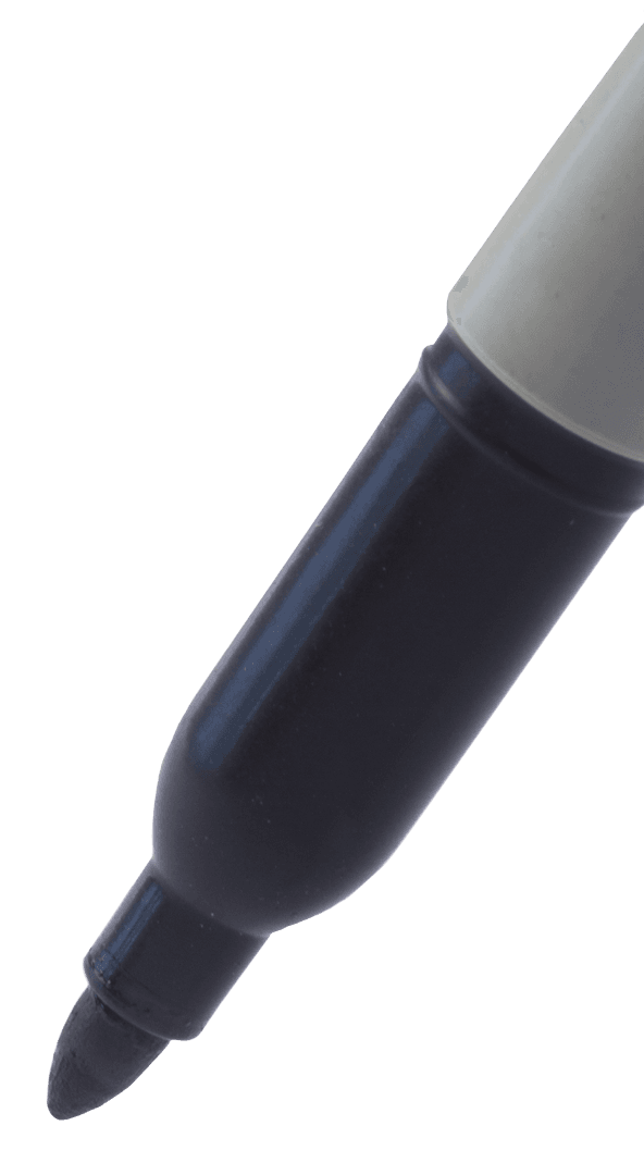 Black Marker Pen Icon on Transparent Background for Notes