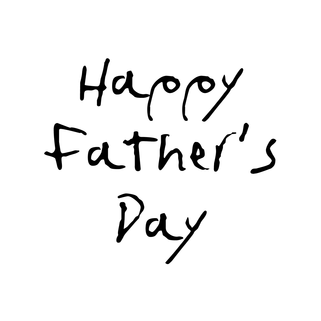 Happy Father's Day Text in Transparent Background