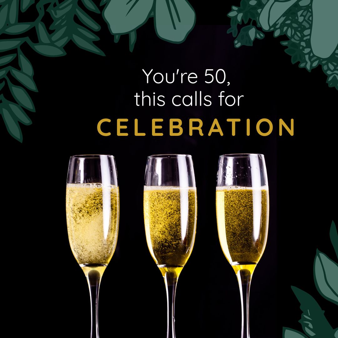 Elegant Celebration with Three Champagne Glasses for Milestone Events