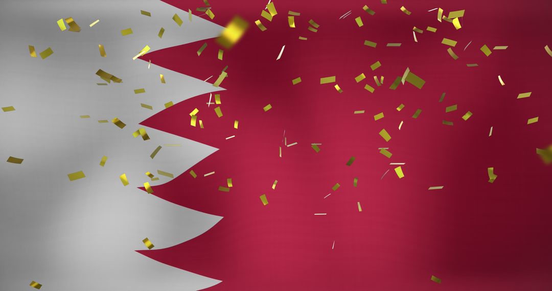 Bahrain Flag with Celebratory Gold Confetti - Free Images, Stock Photos and Pictures on Pikwizard.com