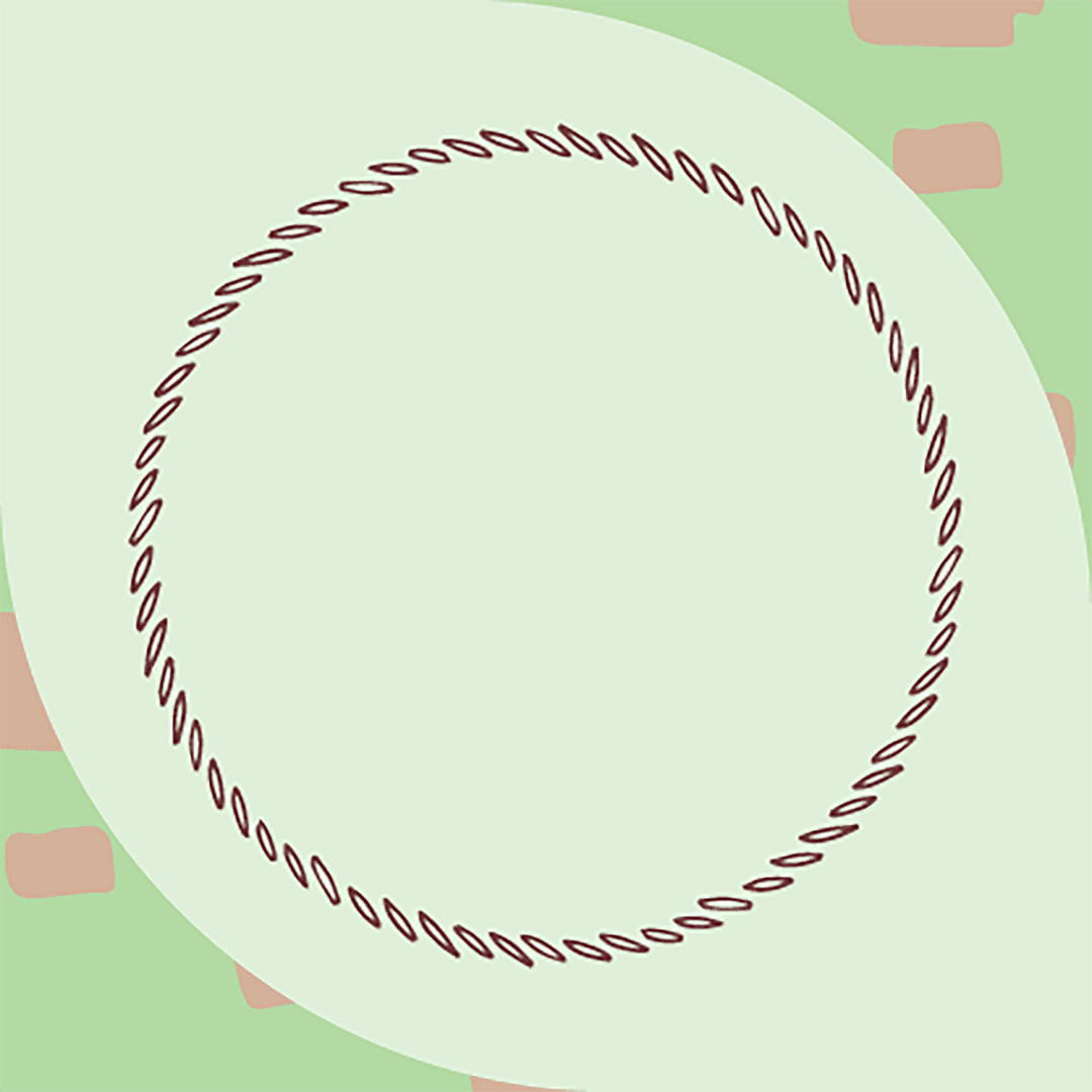 Abstract circular pattern on leafy green transparent background