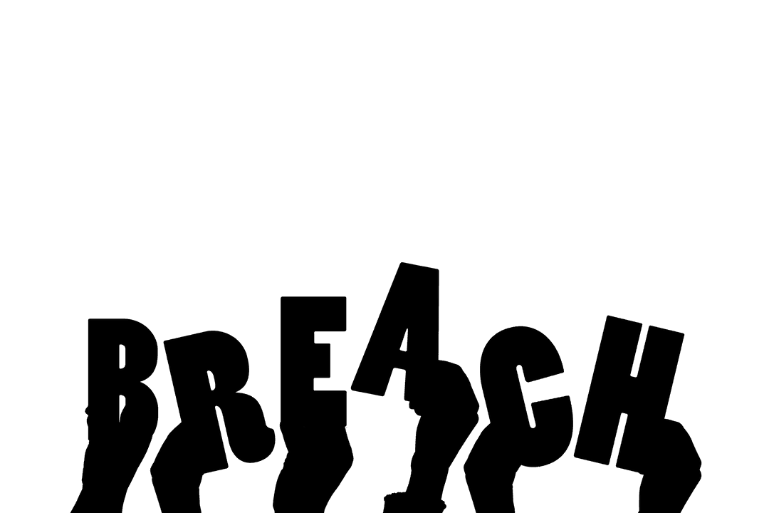 Transparent Illustration of Hands Breaking Through Barrier