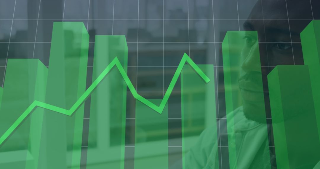 African American Businessman Analyzing Financial Data Visualization