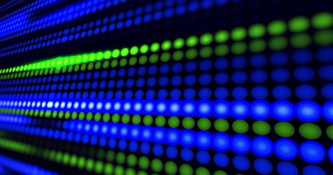 Illuminated LED Patterns with Vibrant Green and Blue Colors