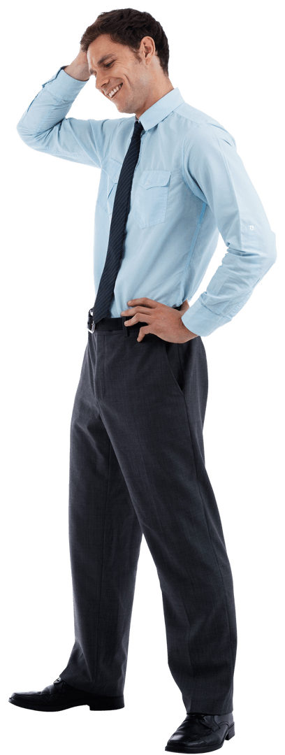 Thoughtful Business Professional With Transparent Background