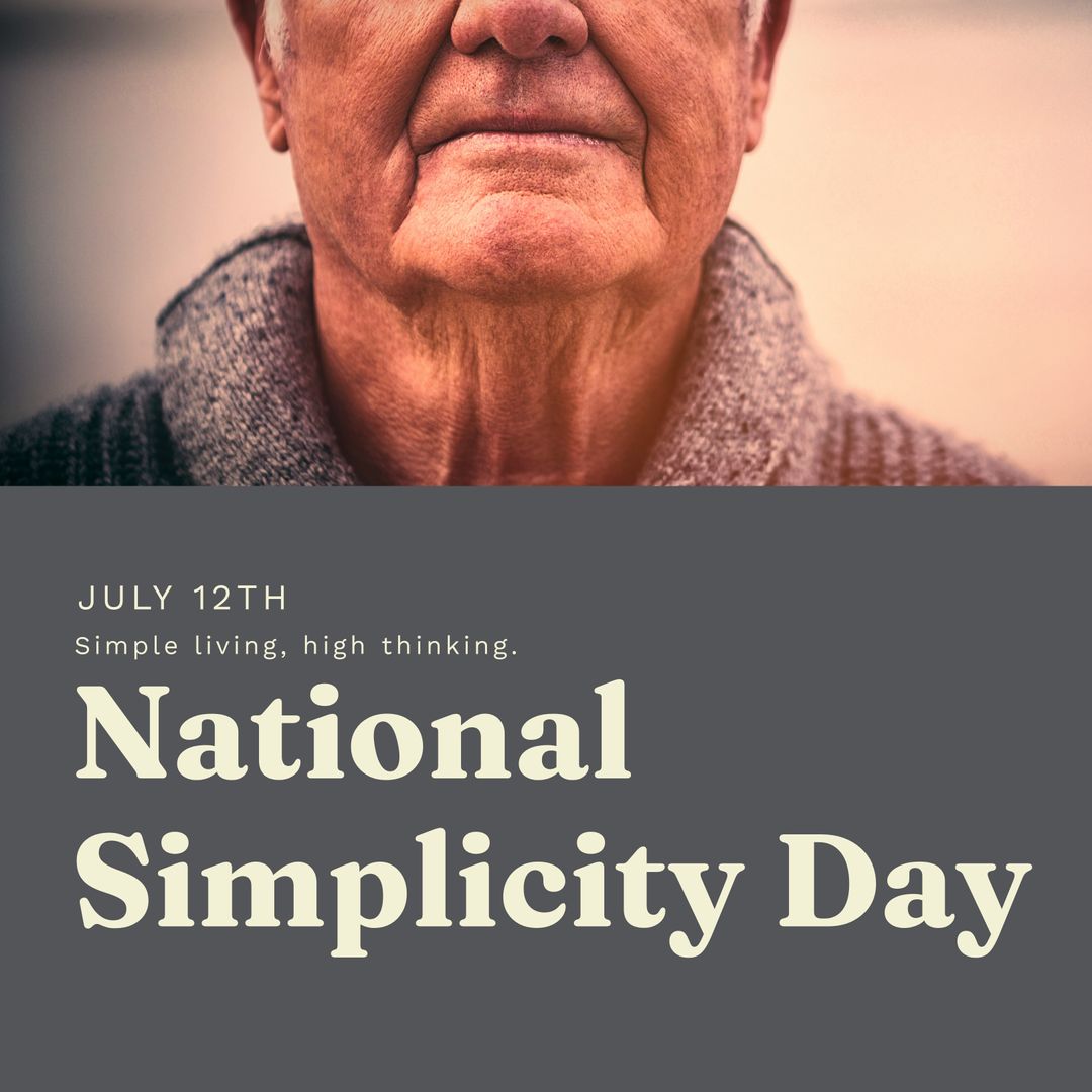 National Simplicity Day with Joyful Senior Sharing a Message