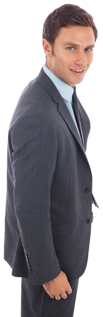Caucasian Businessman Smiling Confidently On Transparent Background