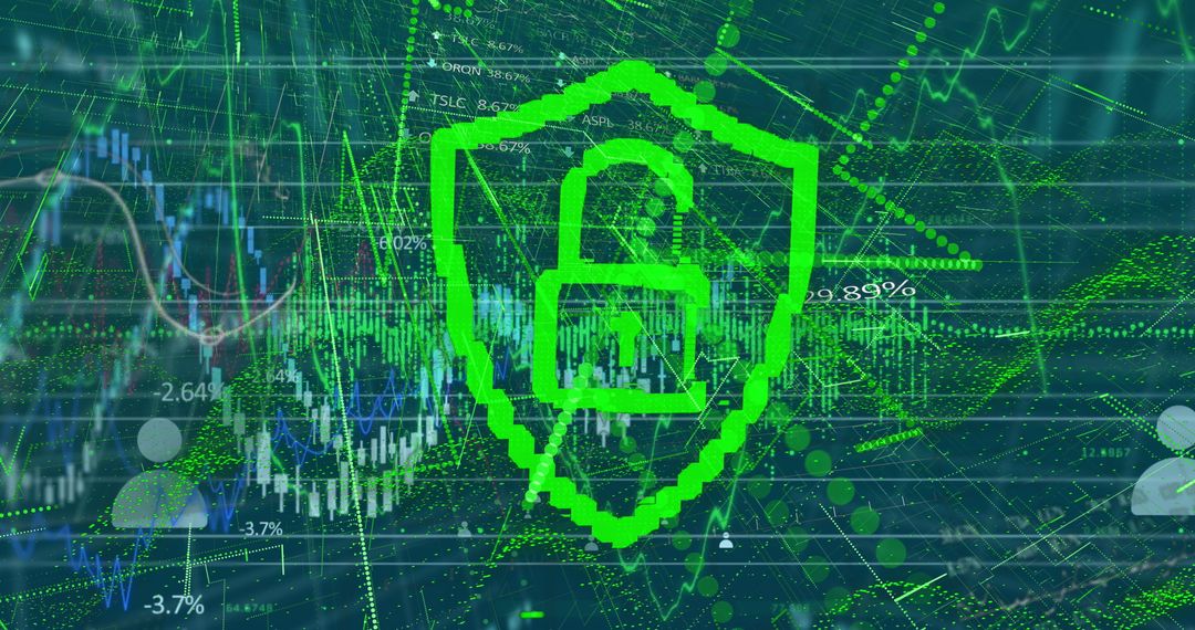 Digital Network Security with Graphical Padlock and Charts