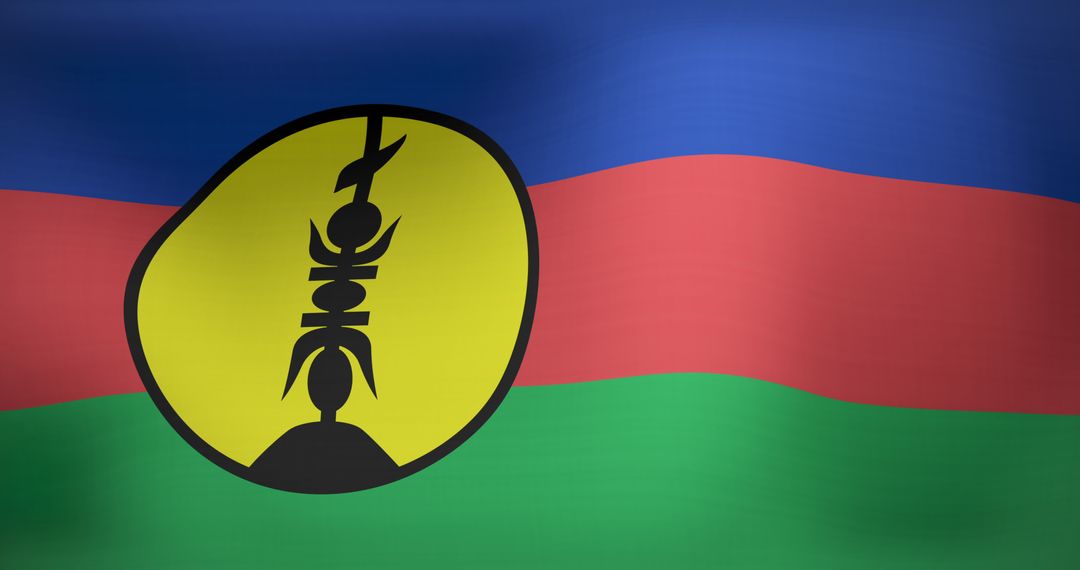 Waving New Caledonia National Flag