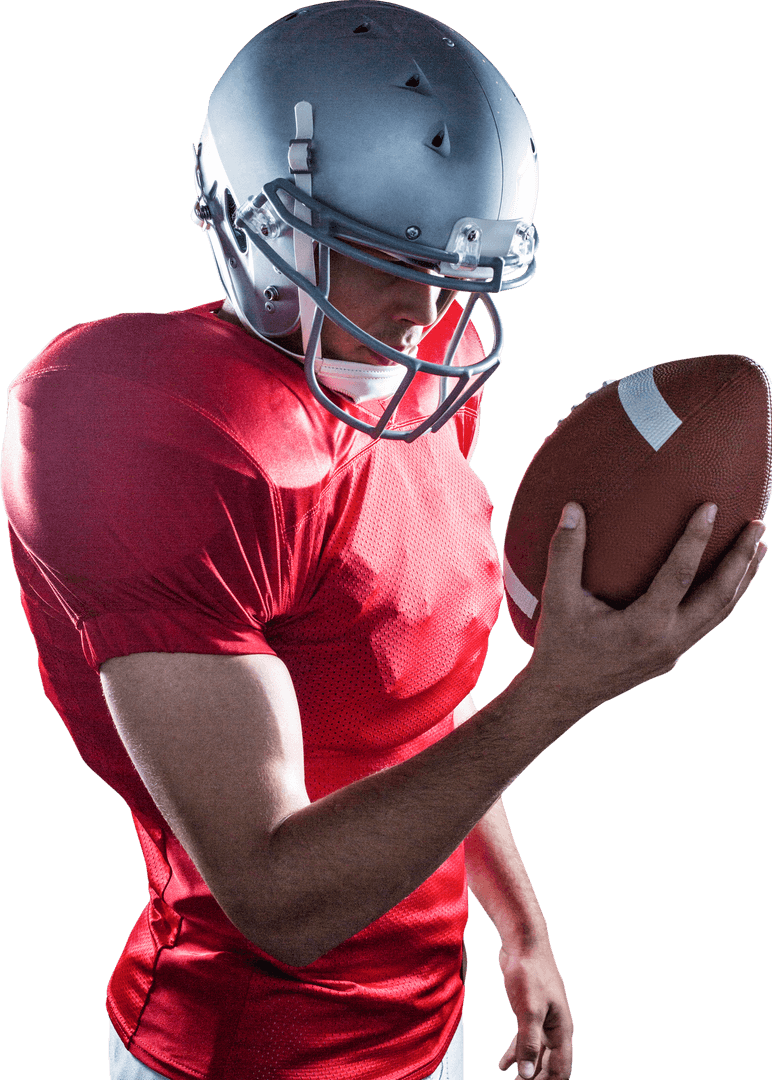 Transparent Football Player Focuses on Ball