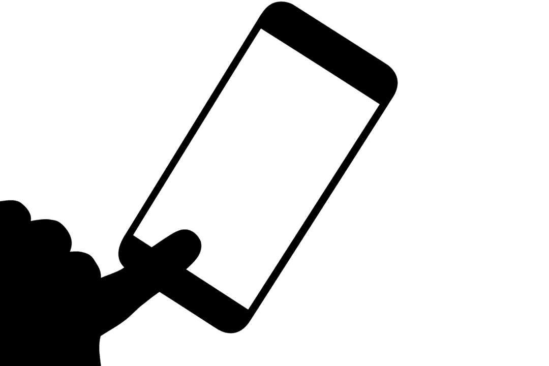 Hand Using Smartphone on White Transparent Background