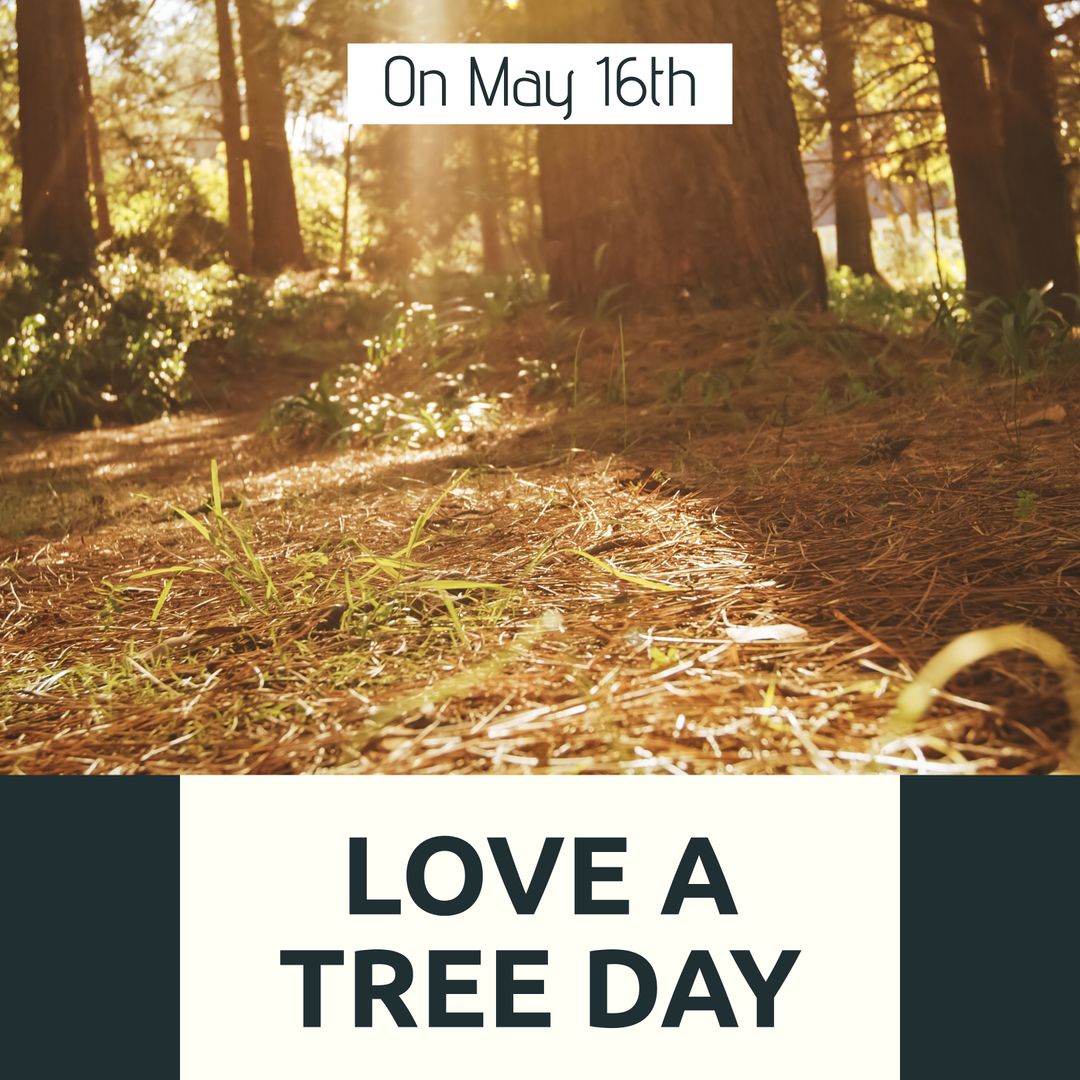 Love a Tree Day Celebration in Sunlit Forest