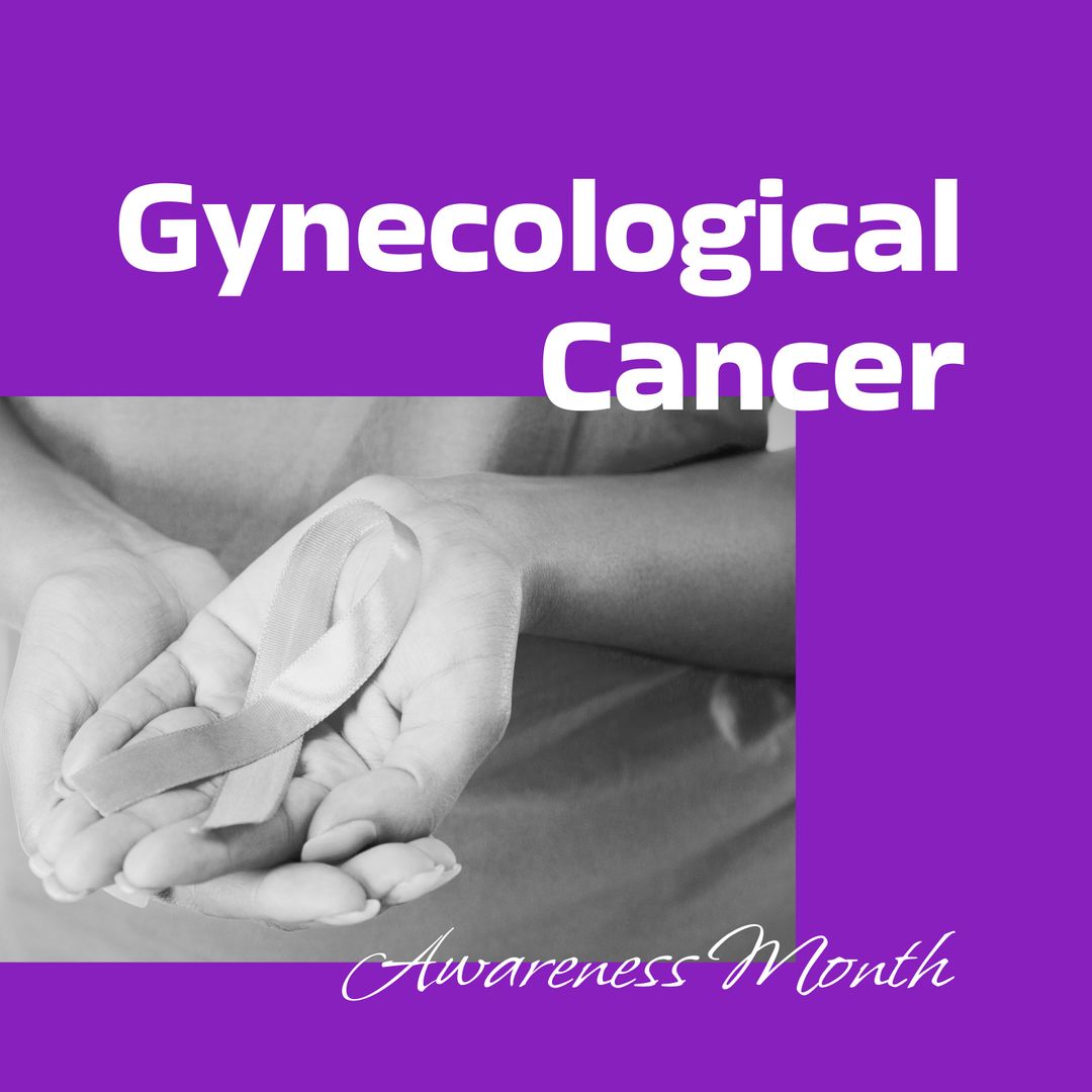 Gynecological Cancer Awareness with Ribbon Symbol