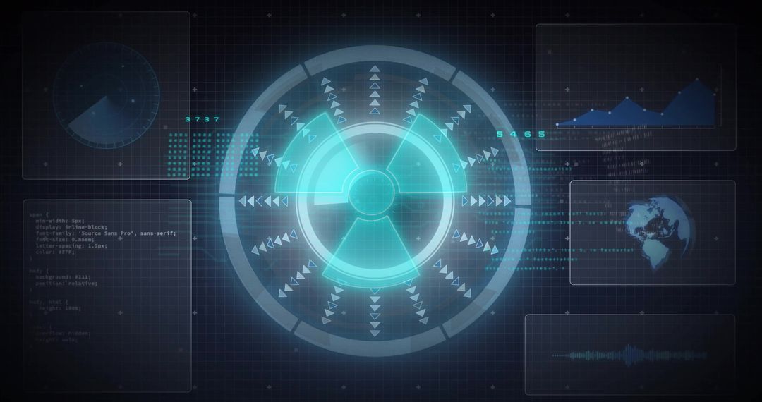 Futuristic Holographic HUD with Interactive Dashboard Elements