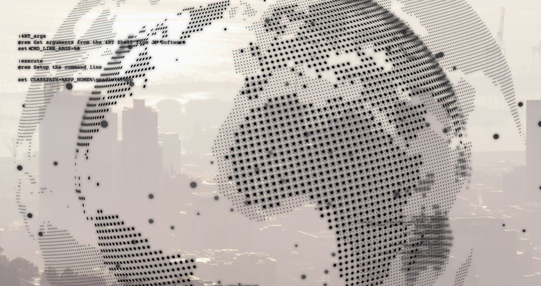 Abstract Digital Globe with Cityscape for Global Business Concept