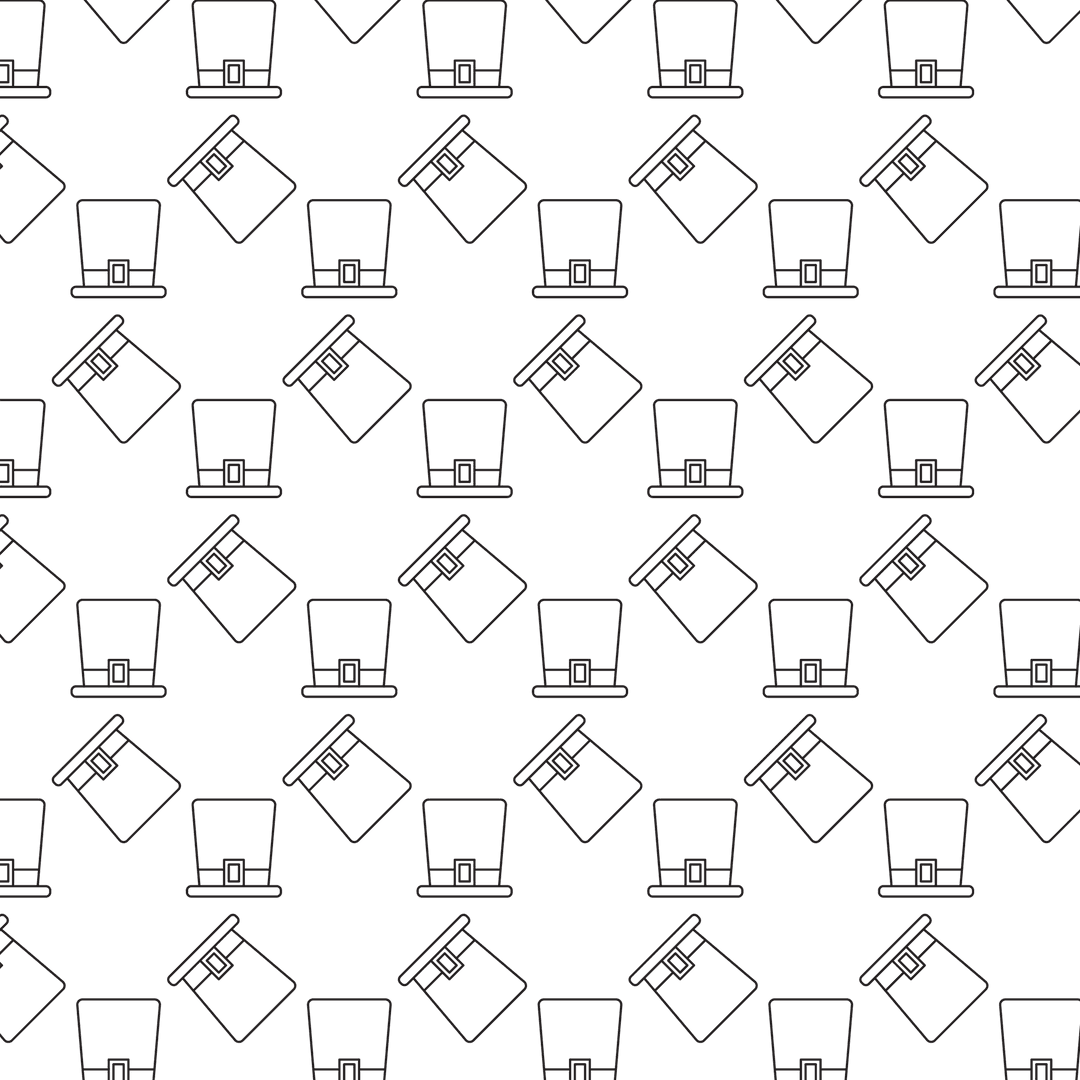 Seamless Black Suitcase Pattern on Transparent Background