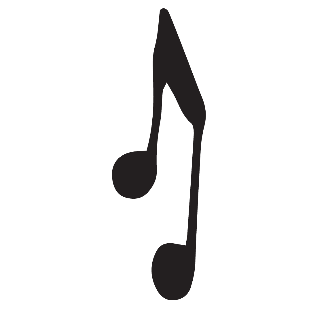 Black Musical Note isolated on Transparent Background Vector Art