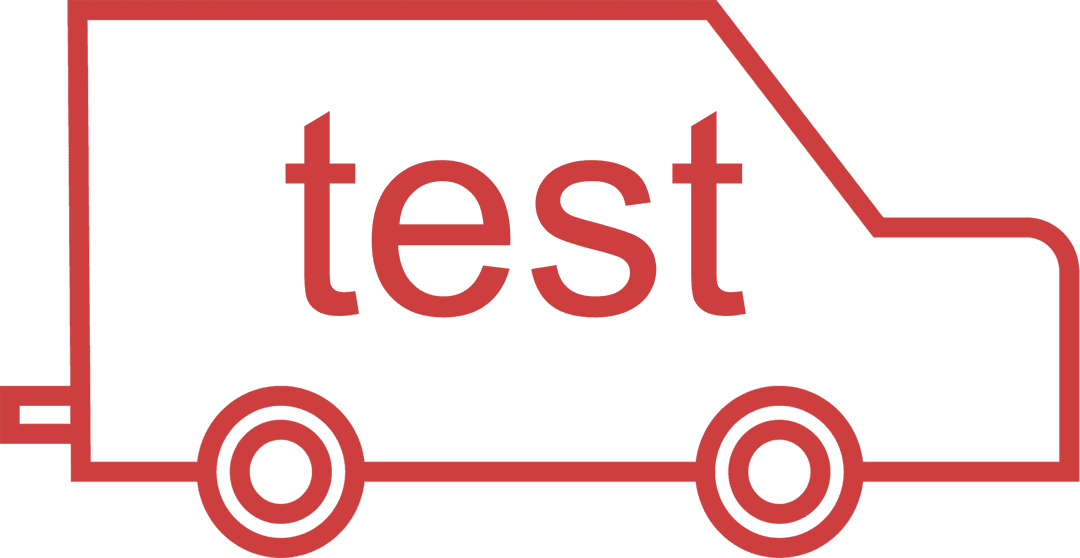 Red Test Car Silhouette on Transparent Background