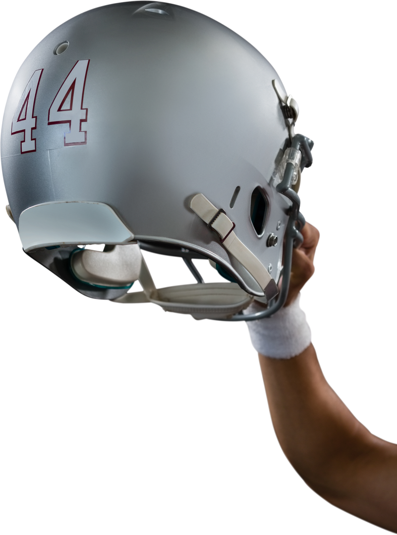 Hand Holding American Football Helmet, Celebratory Gesture, Transparent Background - Download Free Stock Images Pikwizard.com