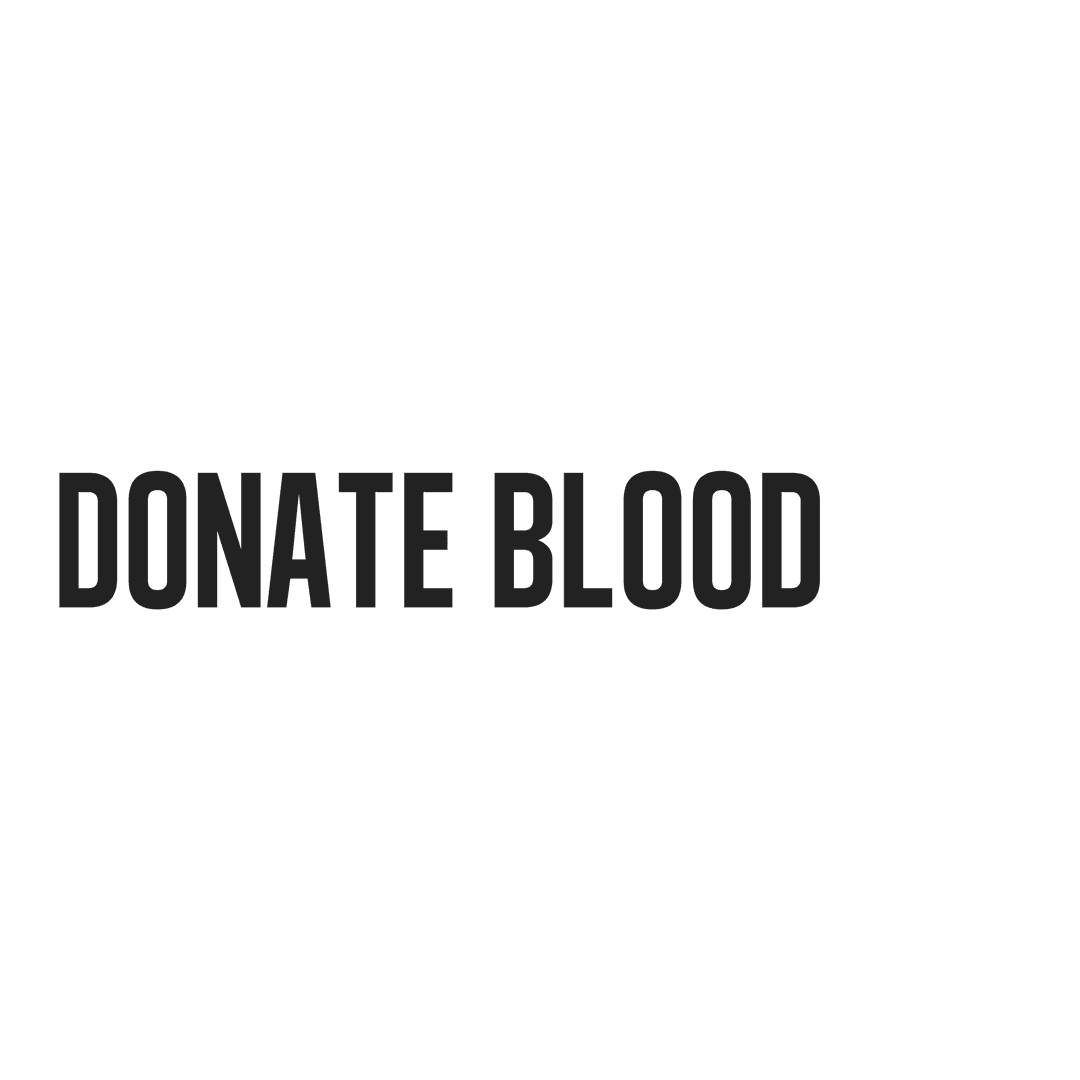 Donate Blood Text on Transparent Background
