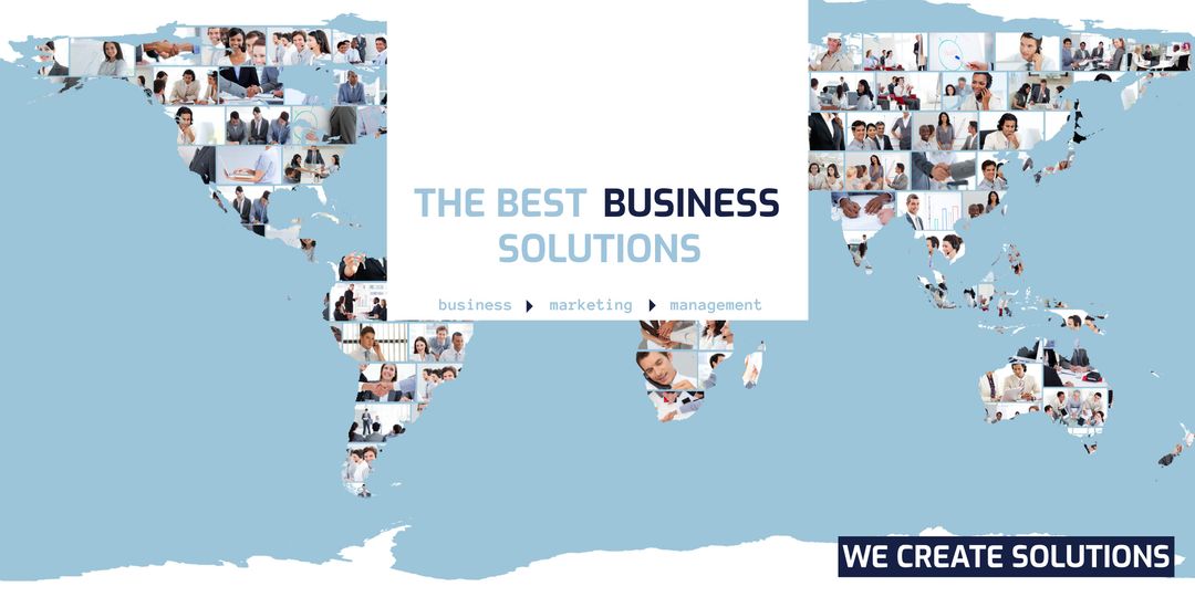 World Map Collage Depicting Global Business Solutions and Education Opportunities - Download Free Stock Templates Pikwizard.com