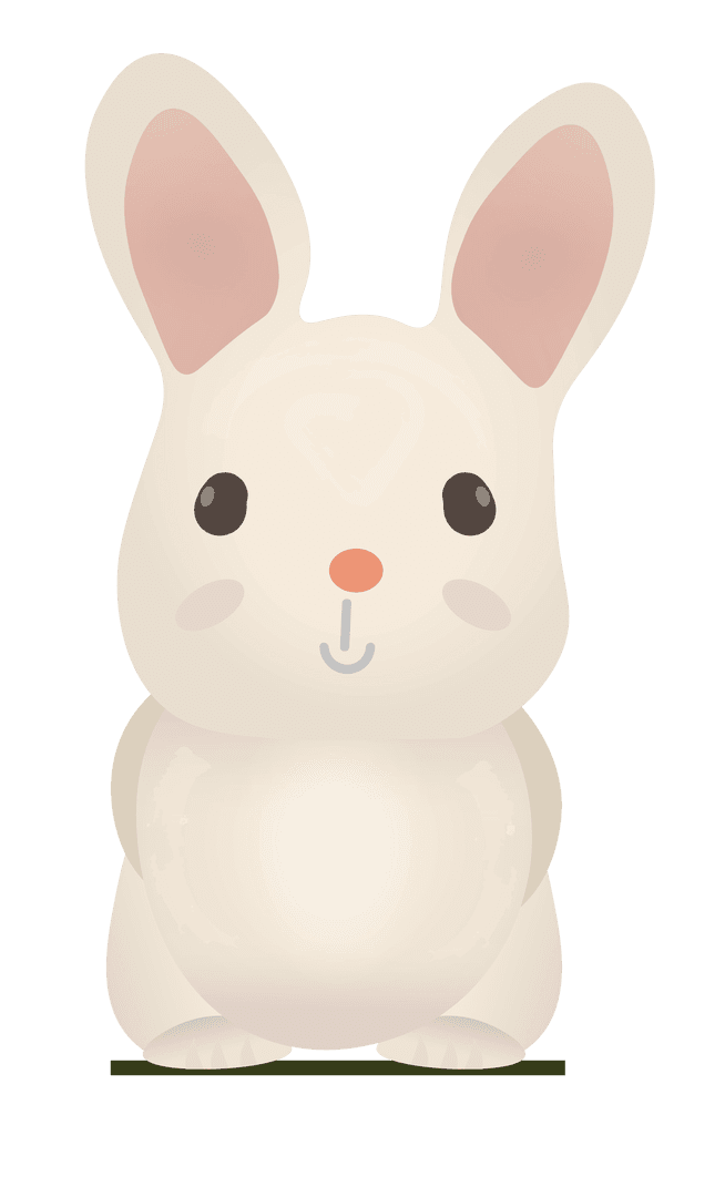 Adorable White Rabbit PNG on Transparent Background