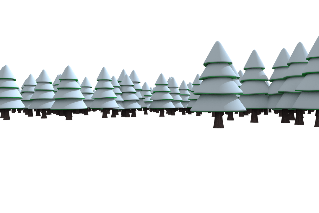 Winter Forest Illustration on Transparent Background