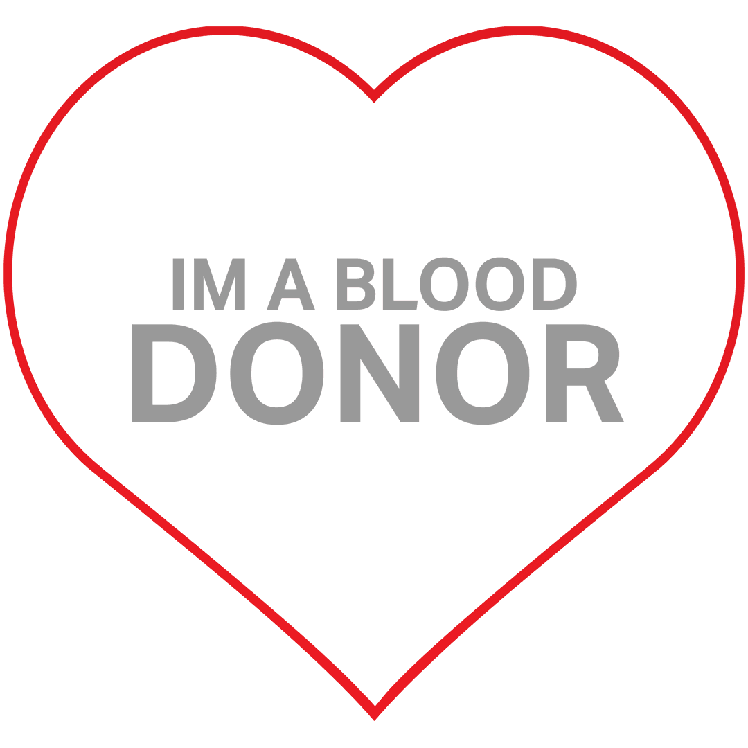 Im a Blood Donor Heart Symbol on Transparent Background