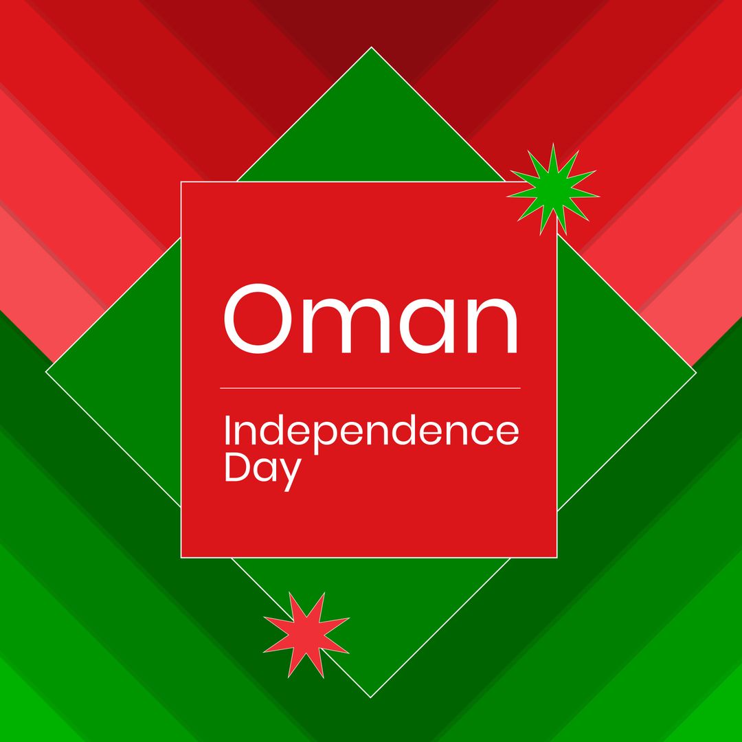 Oman Independence Day Celebration Background in Red and Green