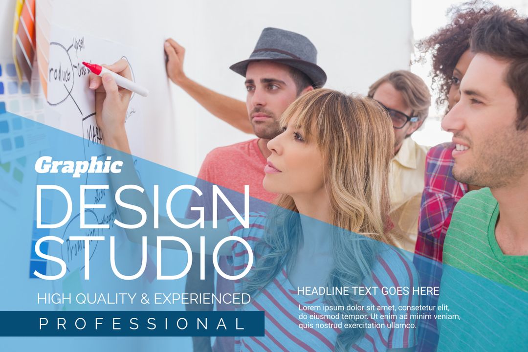 Creative Design Team Collaborating on Project for Innovation