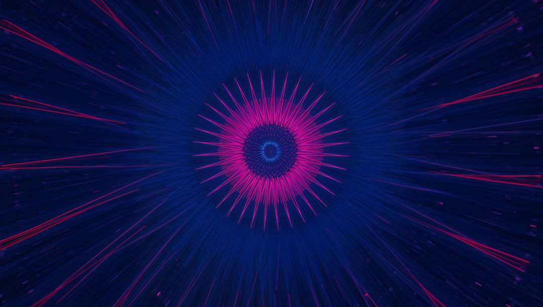 Dynamic Neon Spiky Circle with Digital Pulsating Burst
