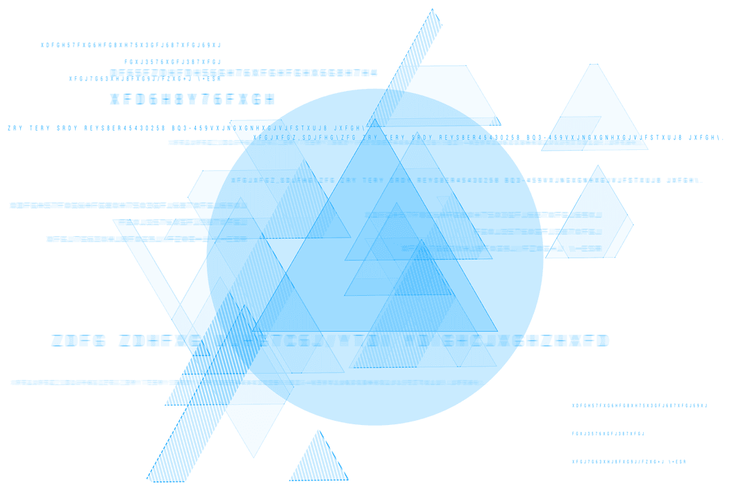 Blue Digital Circle Graphic with Transparent Background